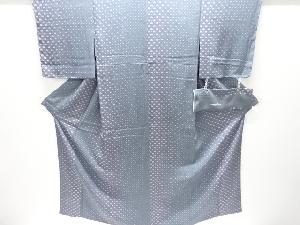 未使用品　斜め縞に抽象花模様小紋着物